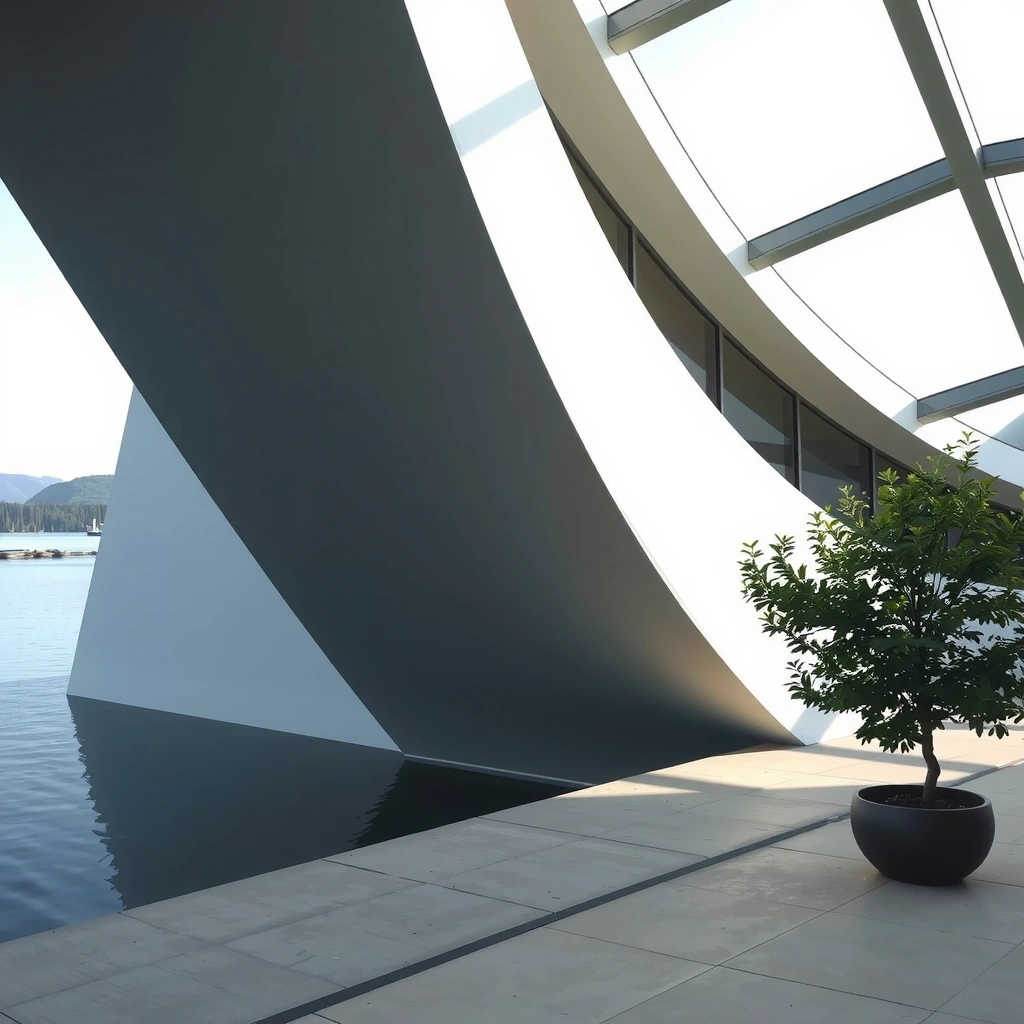 Architektonische Details fließender Linien