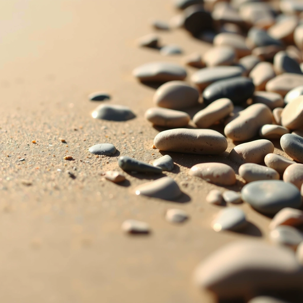 Sandstruktur und Kieselsteine Detailaufnahme